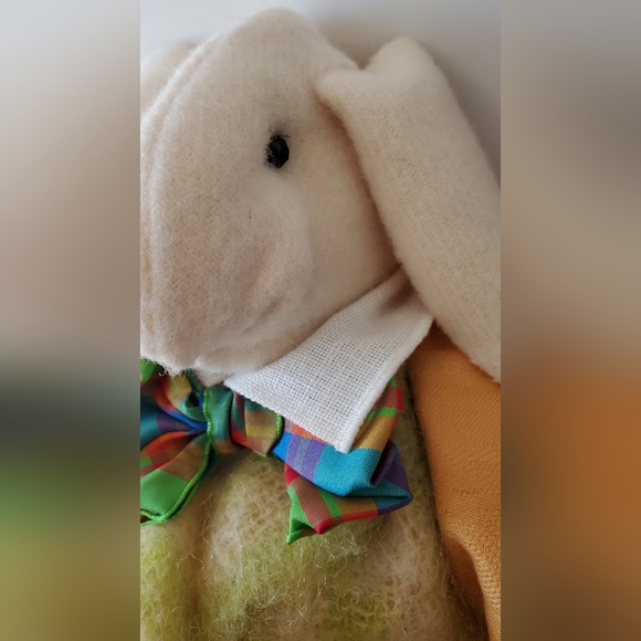 Easter Bunny Colorful Finely Dressed Signed Bendable Plush Stuffed Animal - EUC - Picture 6 of 11